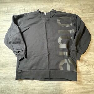 Lululemon Perfectly Oversized Crewneck Womens 6 Black Graphic Logo Sweatshirt